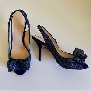 Kate Spade Sparkle Bow Kitten Heels